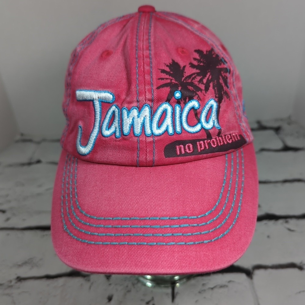 Jamaica‎ No Problem Hat Womens One Size Pink Strapback Ball Cap 100% Cotton